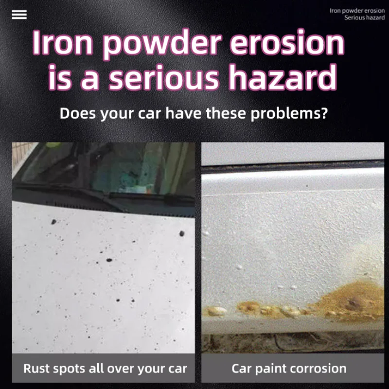 General automobile iron powder remover spray for removing rust spots on automobile paint surface quickly dissolving rust cleaner