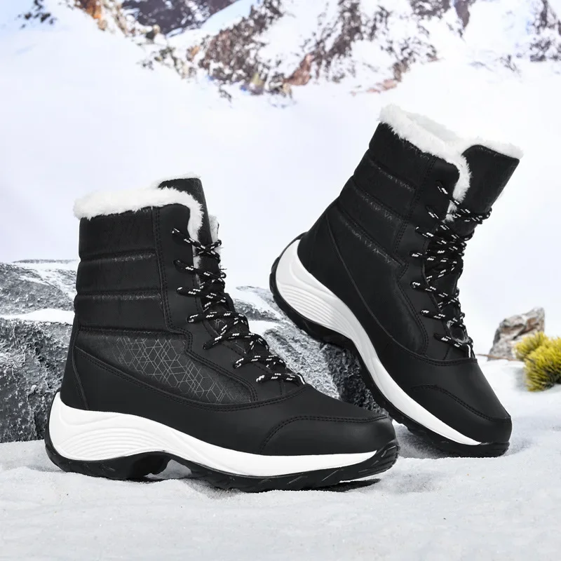 Velvet Warm Cotton Snow Boots - High Cotton-Padded Shoes