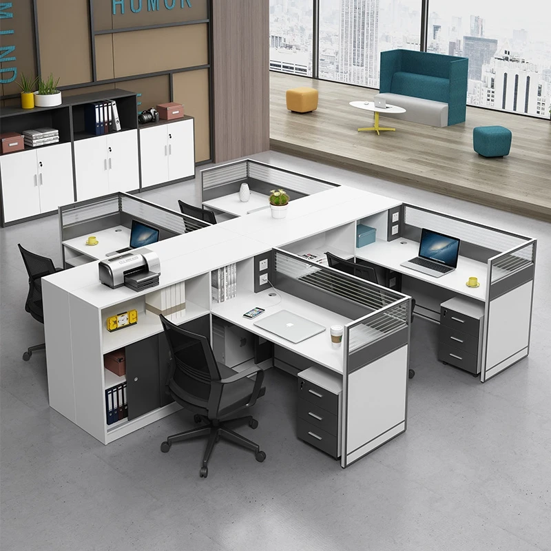 Bureau De Travail Staff Office Partition Desk Cubicle Workstation Commercial Office Furniture Modular Table And Chair Set