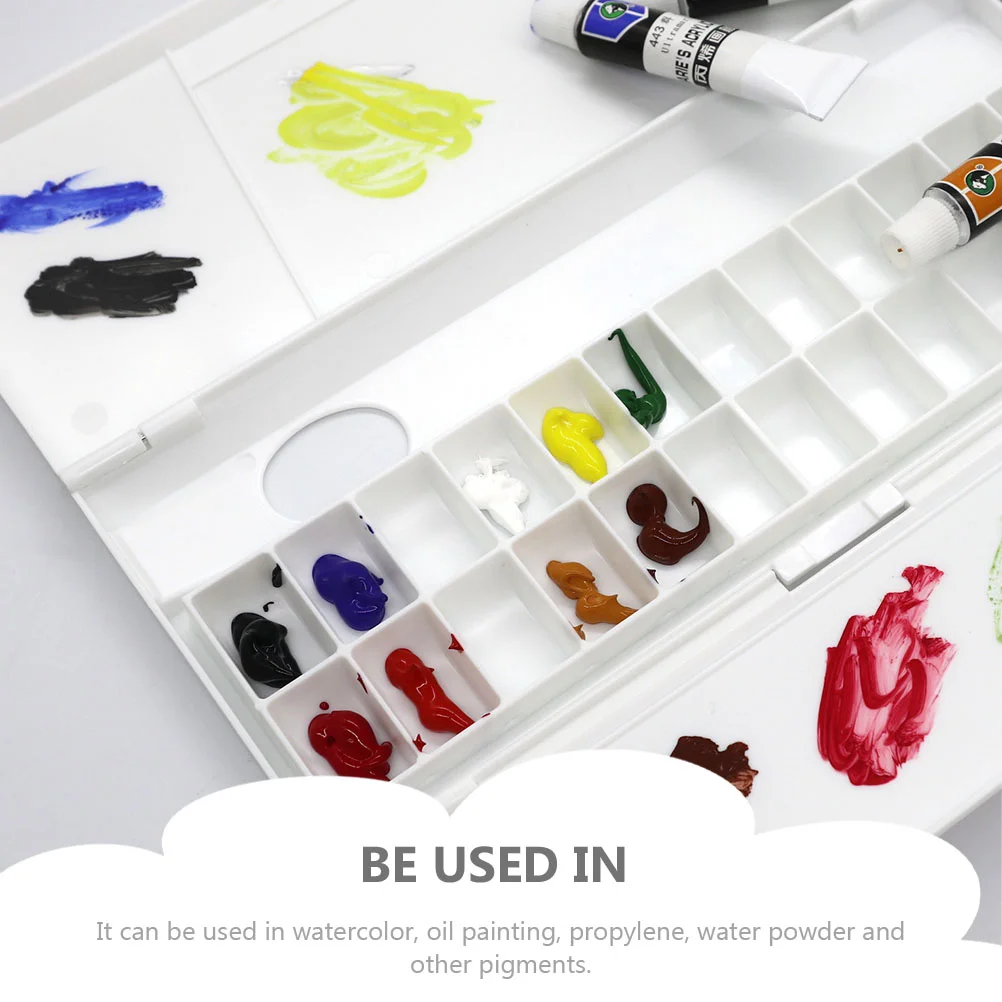 Clamshell Design Paint Palette Watercolor Pigment Box Compartments Color Box Paint Boxes Empty Watercolor Holder