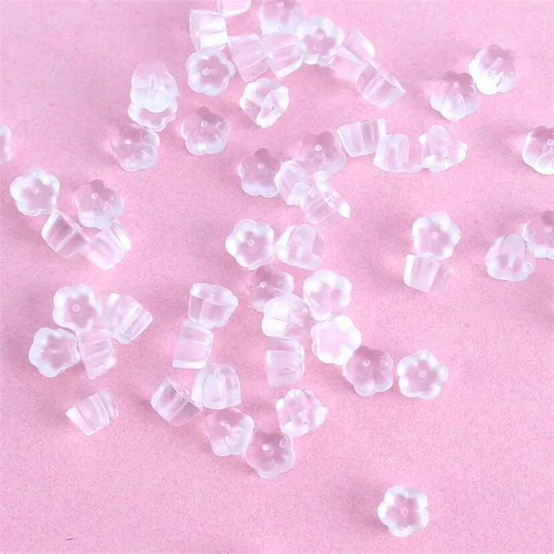 

200-1000pcs Soft Silicone Rubber Earring Back Stoppers for Stud Earrings DIY Earring Findings Accessories Bullet Tube Ear Plugs