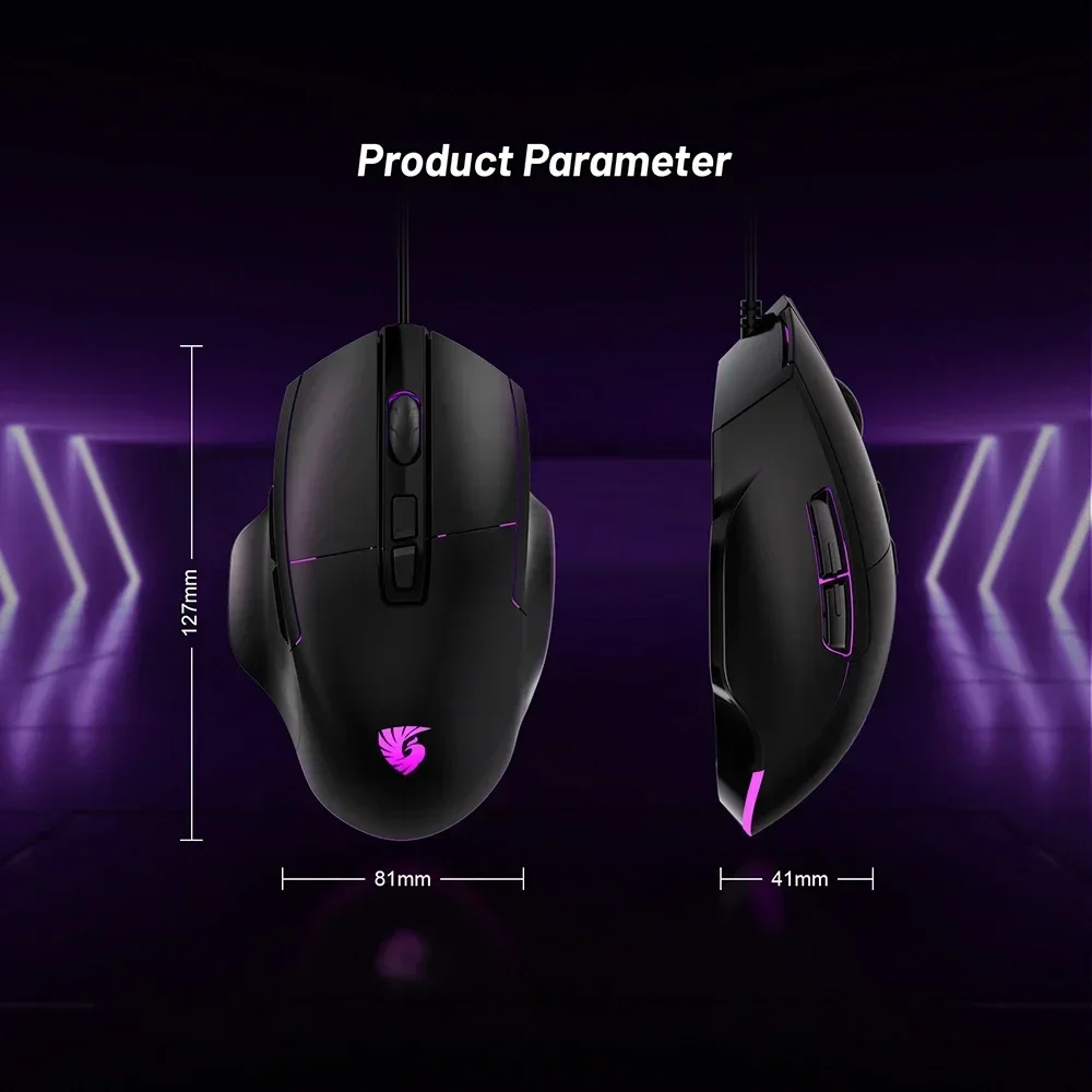 Wired Gaming Mouse 1000Hz Return 7 Buttons 12800DPI Macro Mouse for E-sports Ergonomic Design RGB Backlit gaming mouse,wired mouse