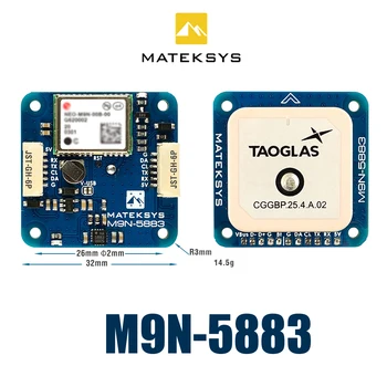 Matek MATEKSYS M9N-5883 GNSS M9N GPS & QMC5883L With Compass Module Built-in Patch Antenna For RC FPV Long Rang Racing Drone 1