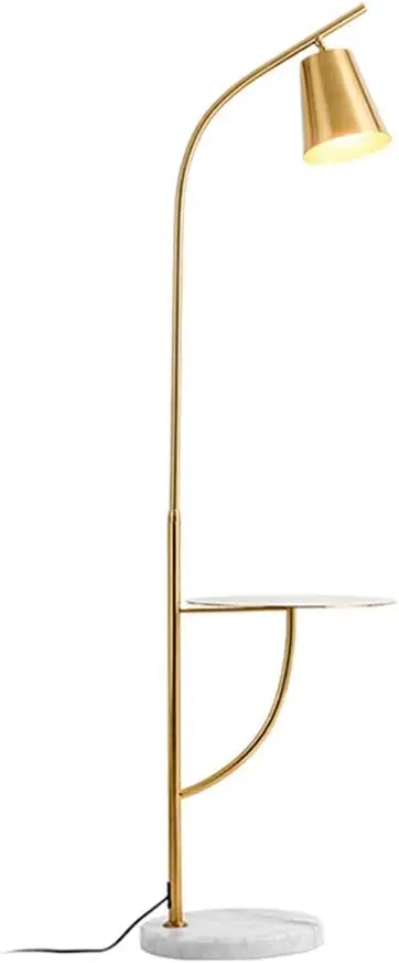 

KU300214 Creative Bedroom & Living Room Floor Lamp with a Table,Office and Reading Light - E26 Bulb - Brushed Antique Brass Gol