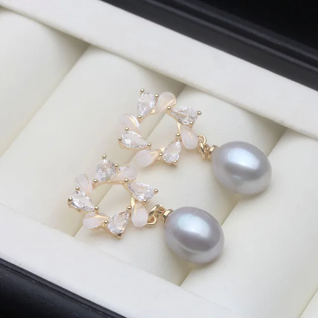 Boucles d'oreilles en perles d'eau douce naturelles pour femme, bijoux de mariage en argent 925, cadeau d'anniversaire pour femme, rose noir