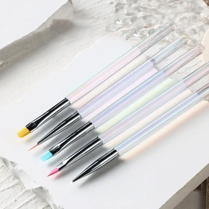 L8RD 5 Pieces Dotting and Drawing Tool Set Detail Pattern Brushes Manicure for Artistic and DIY Projects