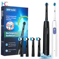 Smart Rotating Timing Electric Toothbrush, Rechargeable Rotary Toothbrush with 4 Heads, 5 Modes Setting Teeth Whitening Oral Car 1