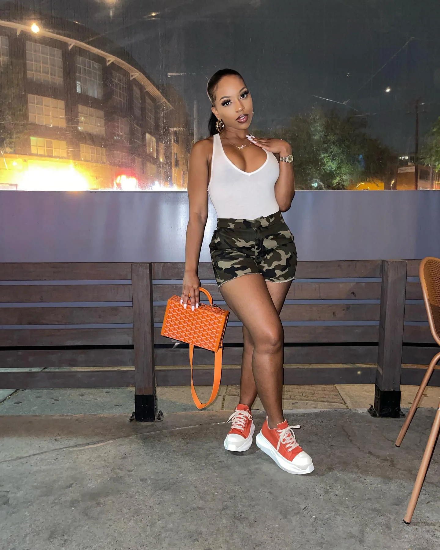 Women Camo Shorts Casual Pocket Short 