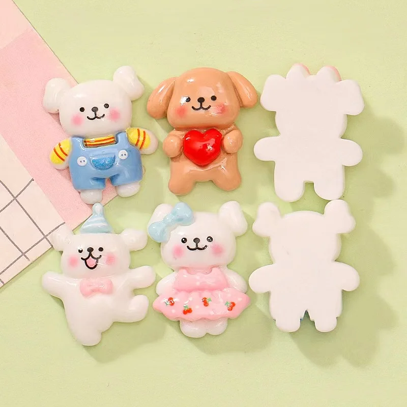 Cute Mini Little Cartoon puppy Flat Back Home Decor Parts Embellishments cartoon puppy decorations for Hair Bows Accessories 10Pcs