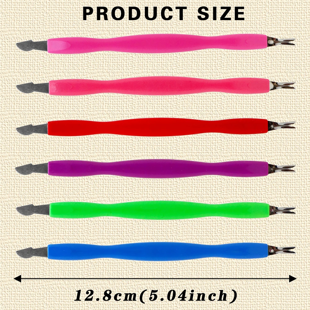 50/100Pcs Double End Nail Cuticle Trimmer Remover Color Plastic Handle Cuticle Pusher Dead Skin Knife Manicure Supplies