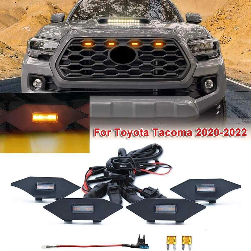 

Car Modification LED Front Grille Light with Harness and Fuse For Toyota Tacoma 2020-2022