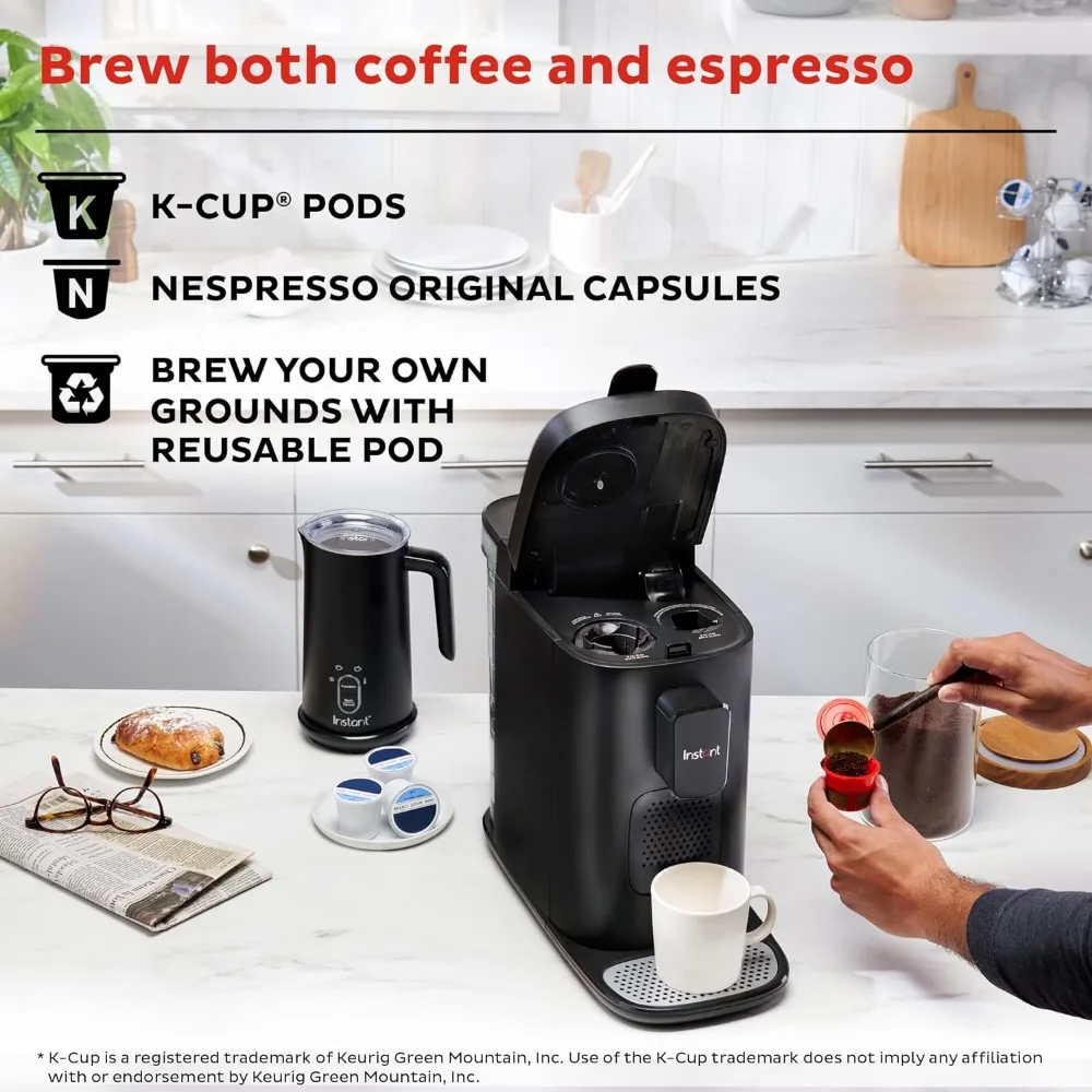 , 3-in-1 Espresso, K-Cup Pod and Ground Coffee Maker, From the Makers of Instant Pot with Reusable Coffee Pod for Ground Coffee 3