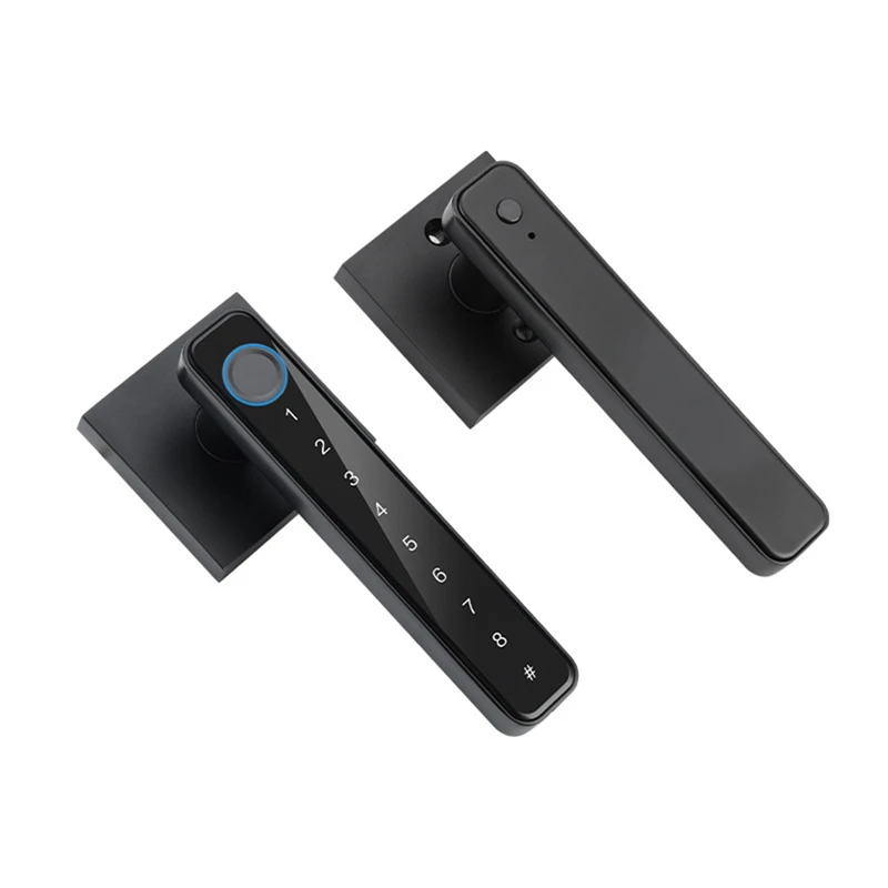 

Fingerprint Door Handle With 4 Ways To Unlock, For Home Room Bedroom Office Storage Door Handle