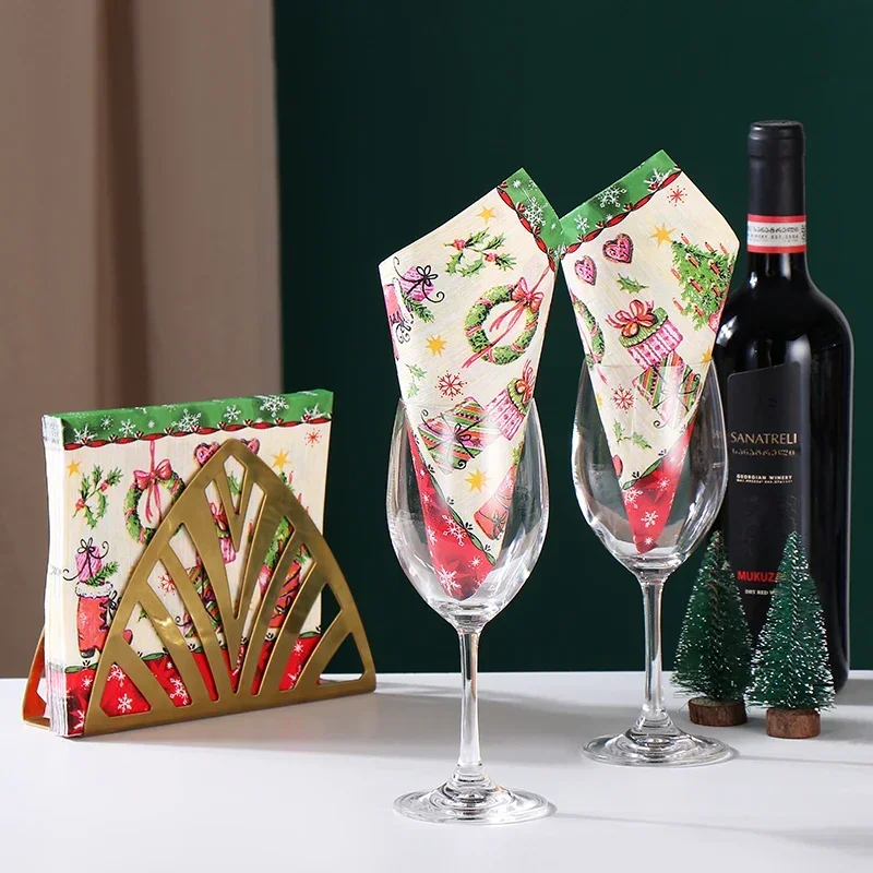 Colourful Printed Christmas Tree Tissue Paper 20pcs/Pac 33*33cm 2Ply Christmas Party Birthday Table Decoration Paper