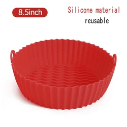50-Pack Non-Stick Disposable Air Fryer Baking Liners - Round Paper Kitchen Accessories (Red 8.5 inch)