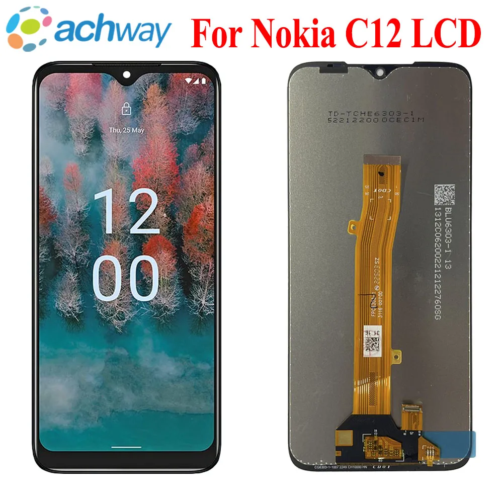 

Tested Working IPS LCD Screen 6.3" For Nokia C12 LCD Display Touch Screen Digitizer Assembly Parts For Nokia C12 Display LCD
