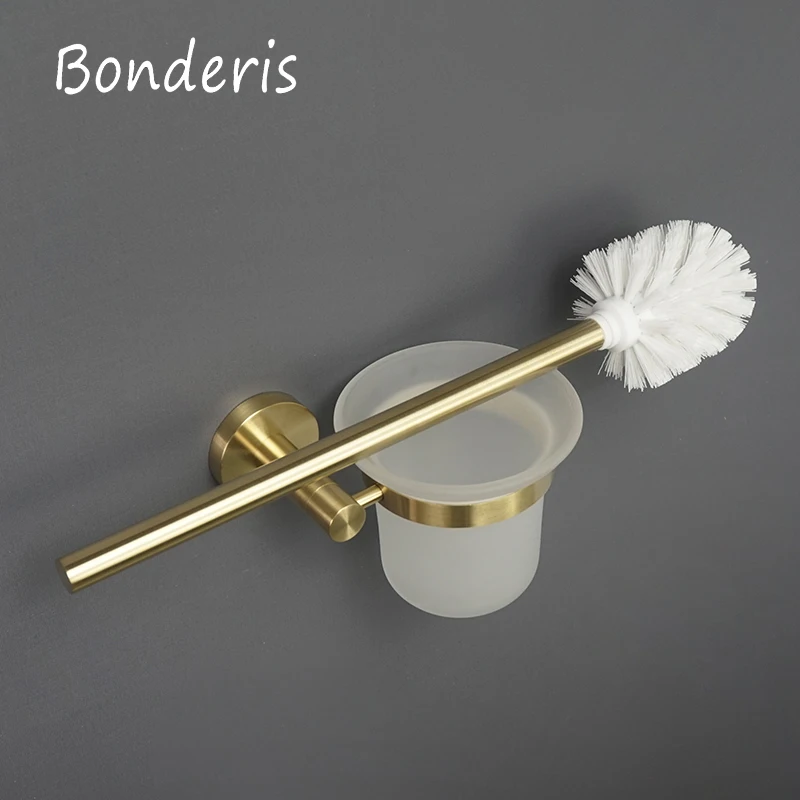 Brushed Gold Bathroom Accessories Toilet Brush Holder Paper Holder Towel Ring Bar Shelf Clothes Hook Soap Dispenser Cup Paper Towel Holder Toilet Paper Holder Towel Hook Bathroom Hardware Set Bathroom Hardware Accessories