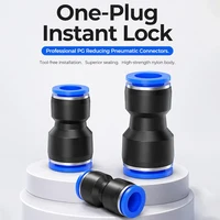 5PCS Pneumatic Fittings Plastic Connector PG 4mm 6mm 8mm 10mm 12mm For Air water Hose Tube Push in Straight Gas Quick Connectio 6