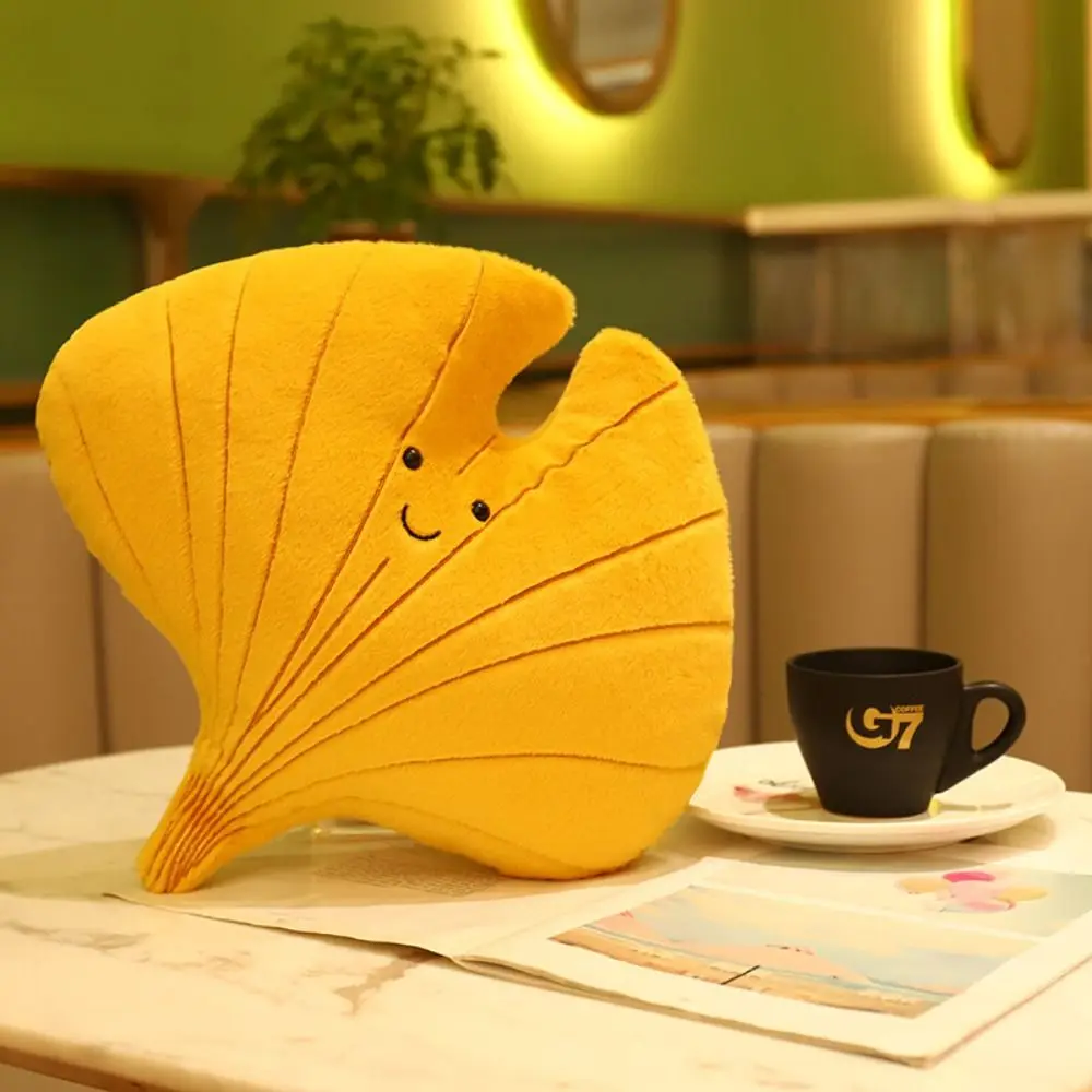 Variety Maple Leaves Plush Pillow Maple Leaf Ginkgo Leaf Green Leaf Plush Dolls Kawaii Cartoon Ginkgo Leaf Stuffed Toy 2