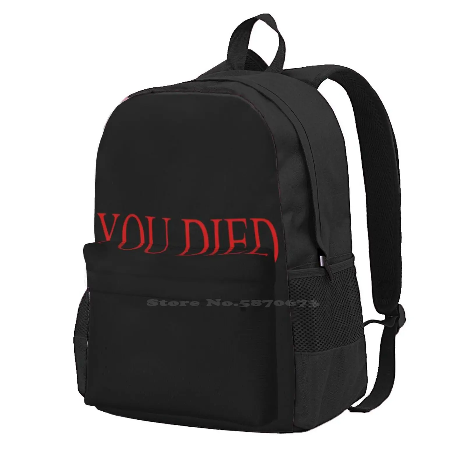 

You Died School Bag Big Capacity Backpack Laptop 15 Inch You Died Soulsborne Bloodborne