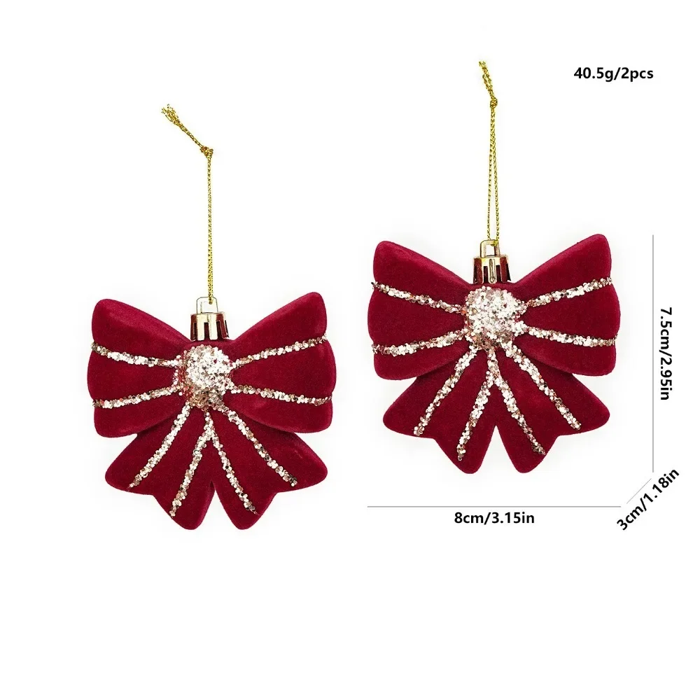 Set of 2 Red & White Santa Claus Christmas Tree Ornaments - Festive Hanging Decorations