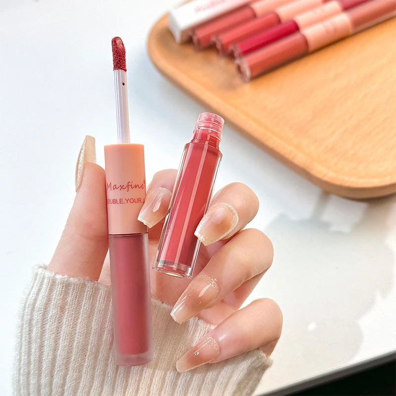 Lip Gloss Lip Liquid Lipstick Double Ended Velvet Jelly Texture Moisturizing Easy Apply