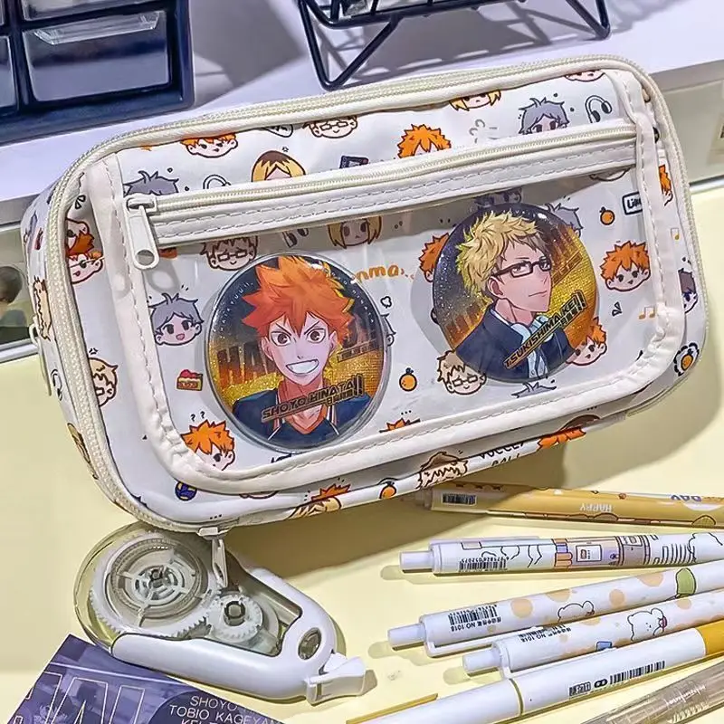 Trousse à Crayons Anime Shoyo Hinata / Kageyama / Kuroo - Grande Capacité 21x11cm｜Sac école Fan Haikyuu!!｜Trousse Multifonction Toile