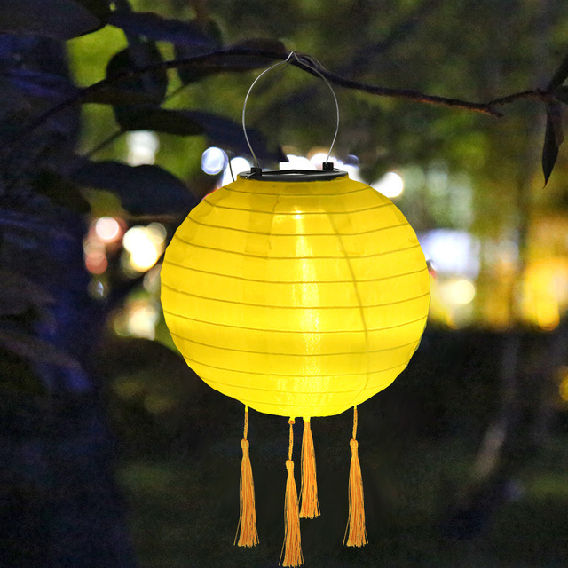 Lantern Lamps Outdoor Waterproof Nylon Hanging Lantern Chinese Traditional Ornament for Restaurant Home Festival Decor