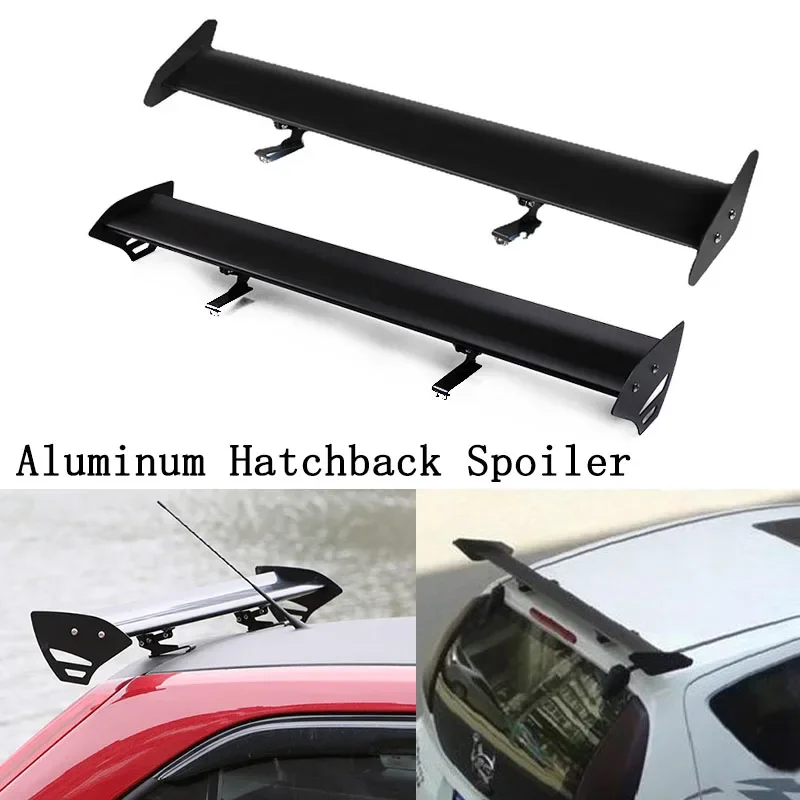 Car Racing Hatchback Spoiler GT-Style Rear Trunk Wing Tail No Perforation Required  Adjustable Aluminum