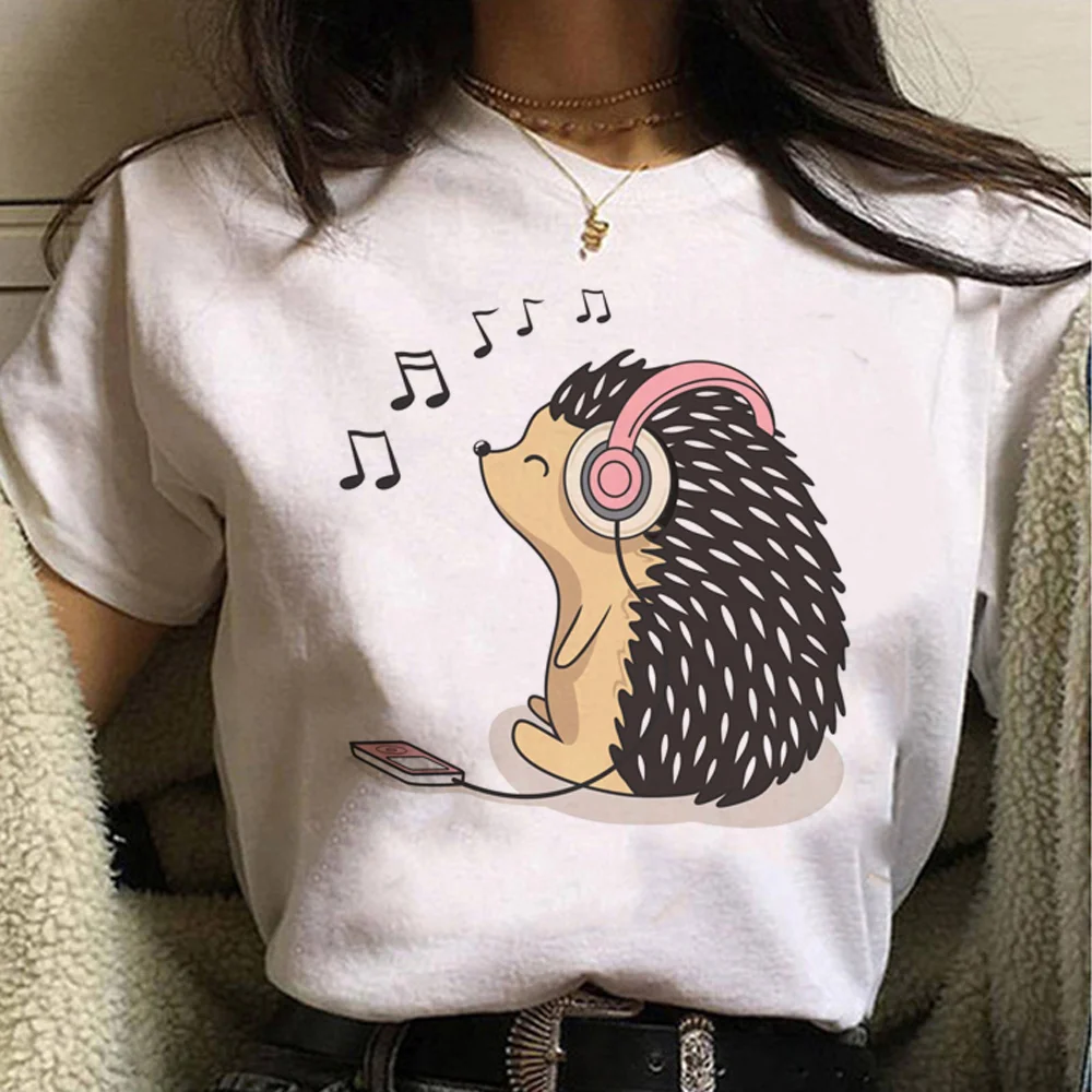 

Hedgehog t shirt women Y2K tshirt girl funny clothes