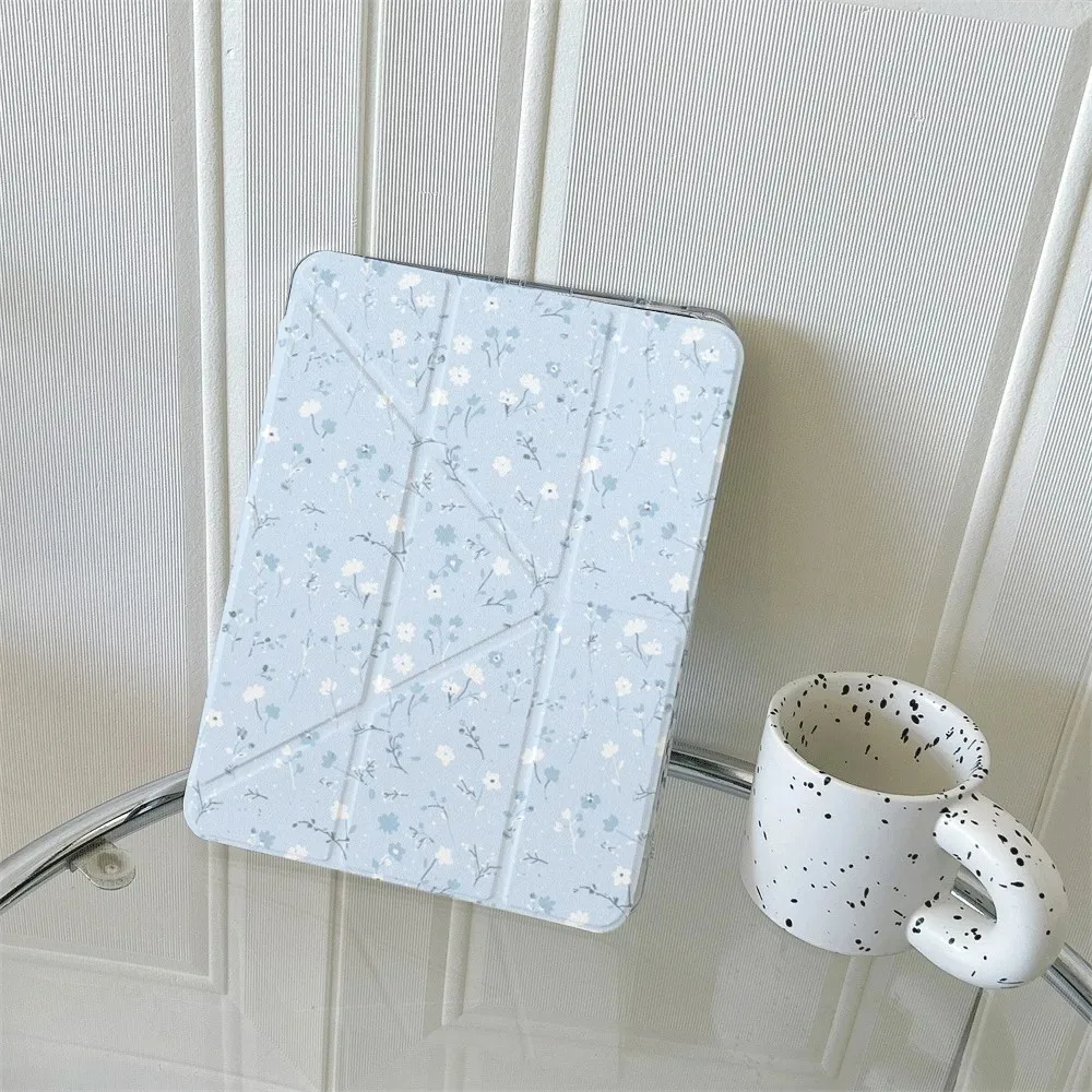 Floral Patterned 3+Y-Fold Tablet Cover