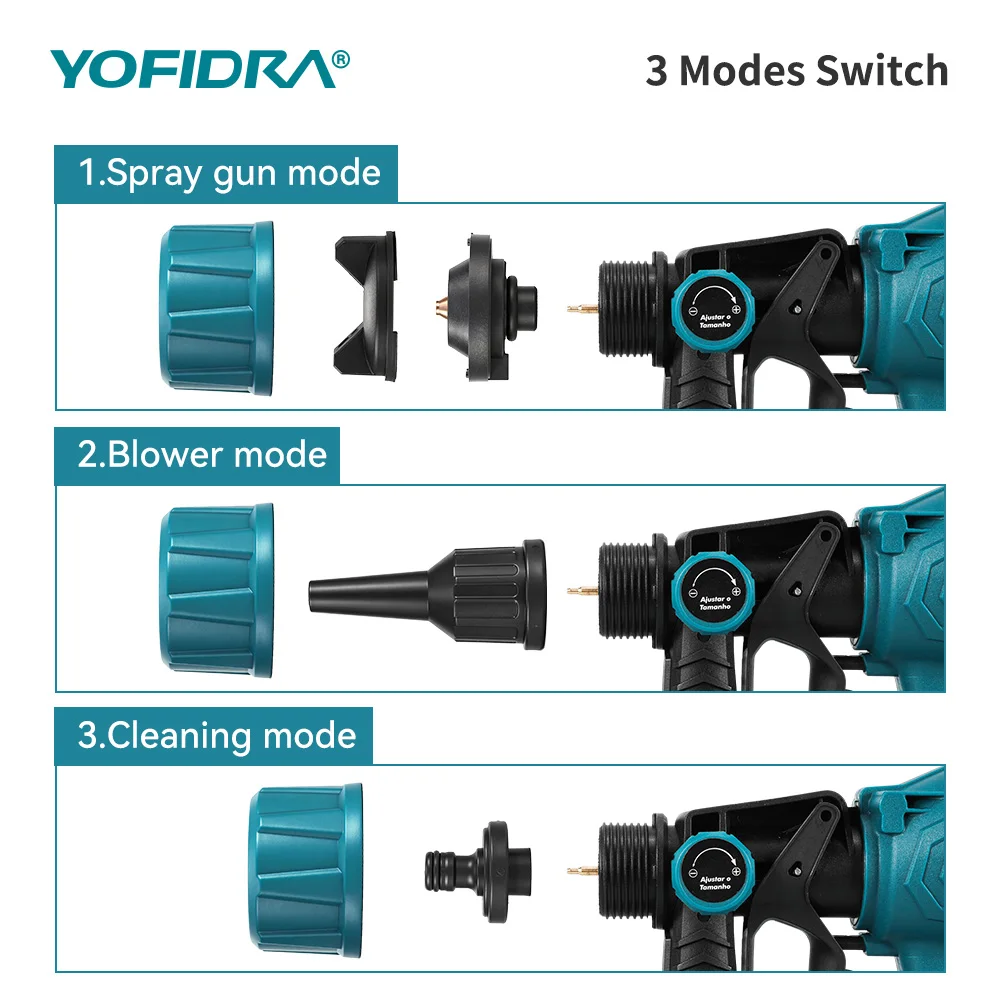 YOFIDRA 1000ML 66000RPM Elektrische Spritzpistole Kabellose Farbspritzpistole Auto-Stahlbeschichtung Airbrush Elektrowerkzeuge für Makita Akku – Detail 7