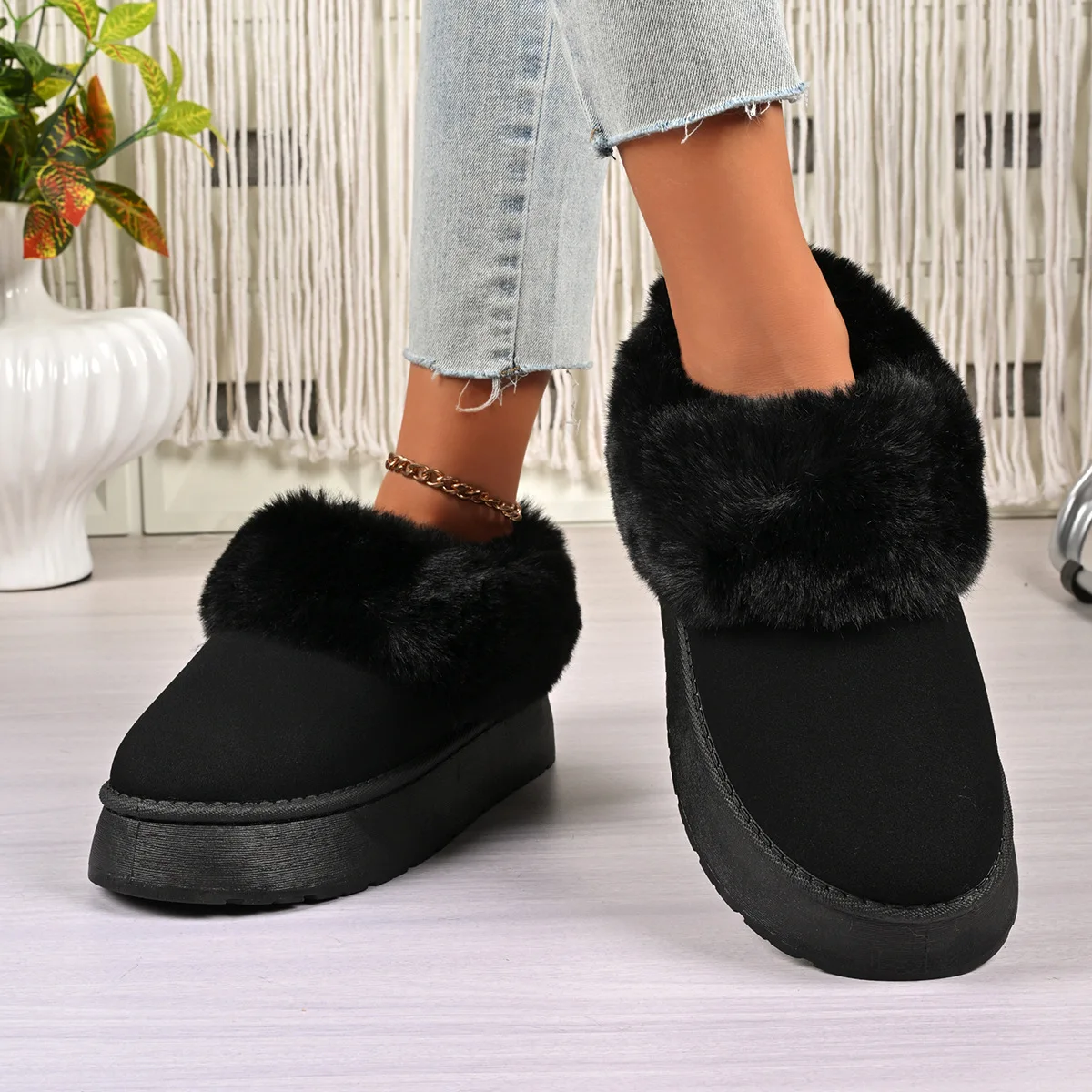 2025 Casual Women's Winter New Suede Super Mini Girls Cotton Shoes  Short Plush Warm Light Walking Snow Boots for Women