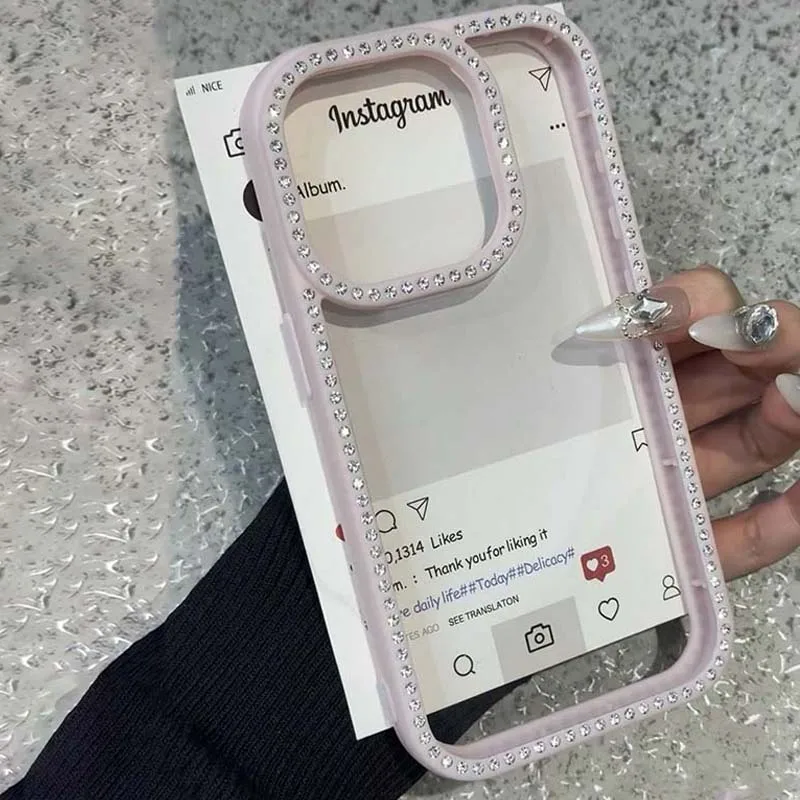 Luxury Bling Rhinestone Diamond Phone Case with Air Shockproof Cover