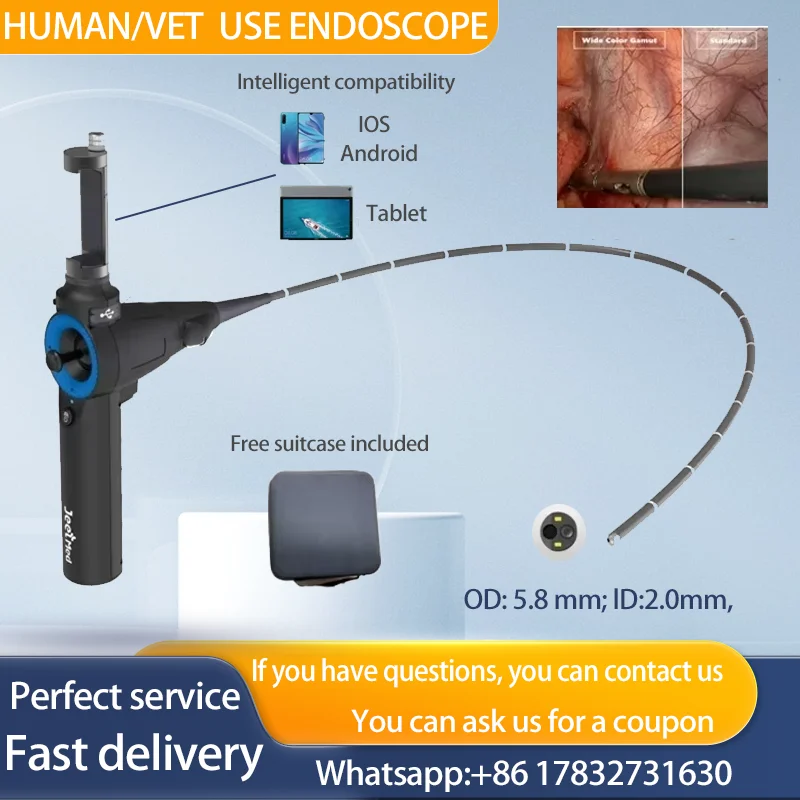 Video Laryngoscope Gastrointestinal Bronchus Endoscopy 360&deg; Rotation Support For IOS Android