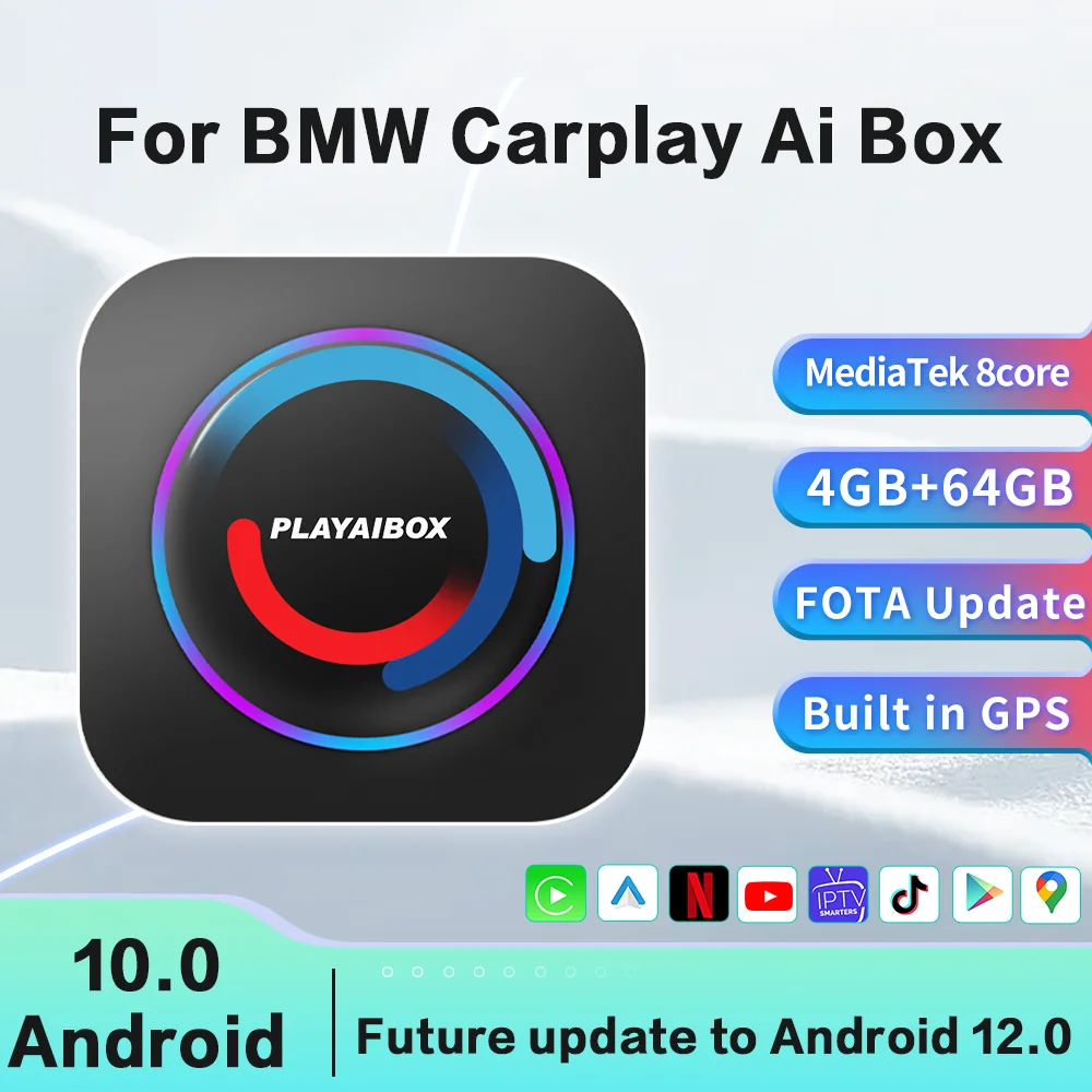 Carplay-Android自動デコーダー,Netflix,YouTube,システム,4g lite,2022,bmw  id6/id7/id8用のマルチメディアプレーヤー