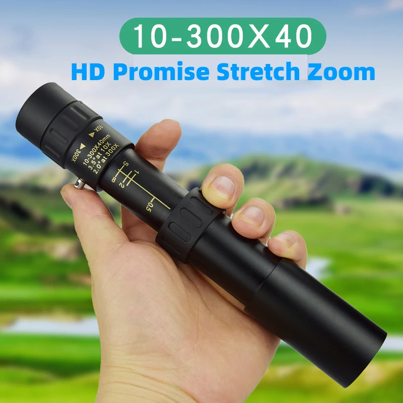 

10-300x40 Professional Monocular Telescope HD Powerful Portable Binoculars Zoom High Quality BAK4-Prism Waterproof for Camping