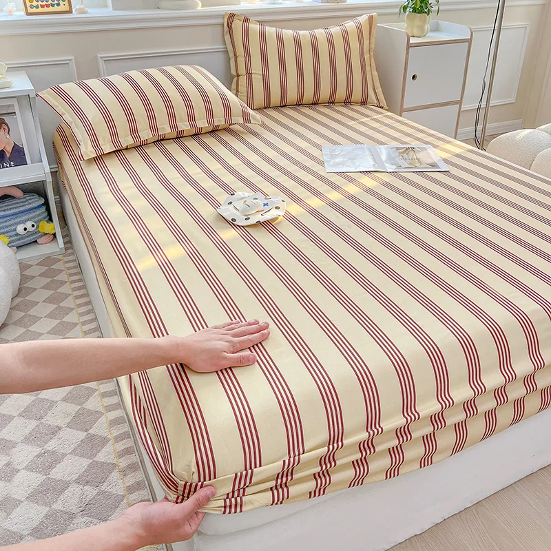 One Printed Single-piece Bed Hat ( Without Pillowcase) Mattress Cover Full Cover Dust-proof Anti-slip Bed Cover for All Seasons 5