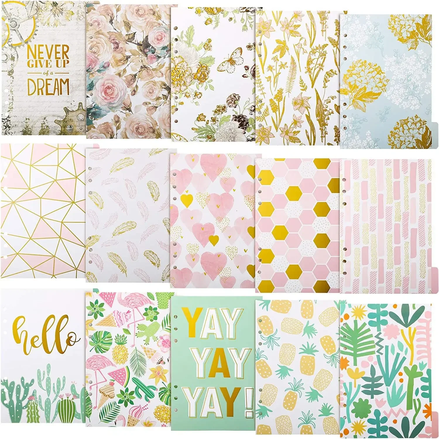 A5A6BinderIndexDividersPaperCategoryPageTabIndexingCards