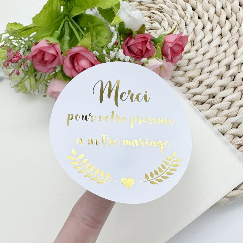 Personalized Metallic Gold Foil Stickers – Custom Printed Wedding Labels, Baptism Party... - SKU MGFS2211 - UGI Packaging