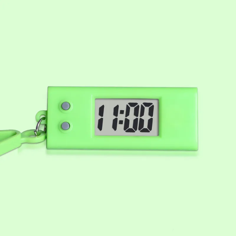 StudentMiniElectronicClockKeychainElectronicOvalWatchDigitalTableTimeDisplayClock