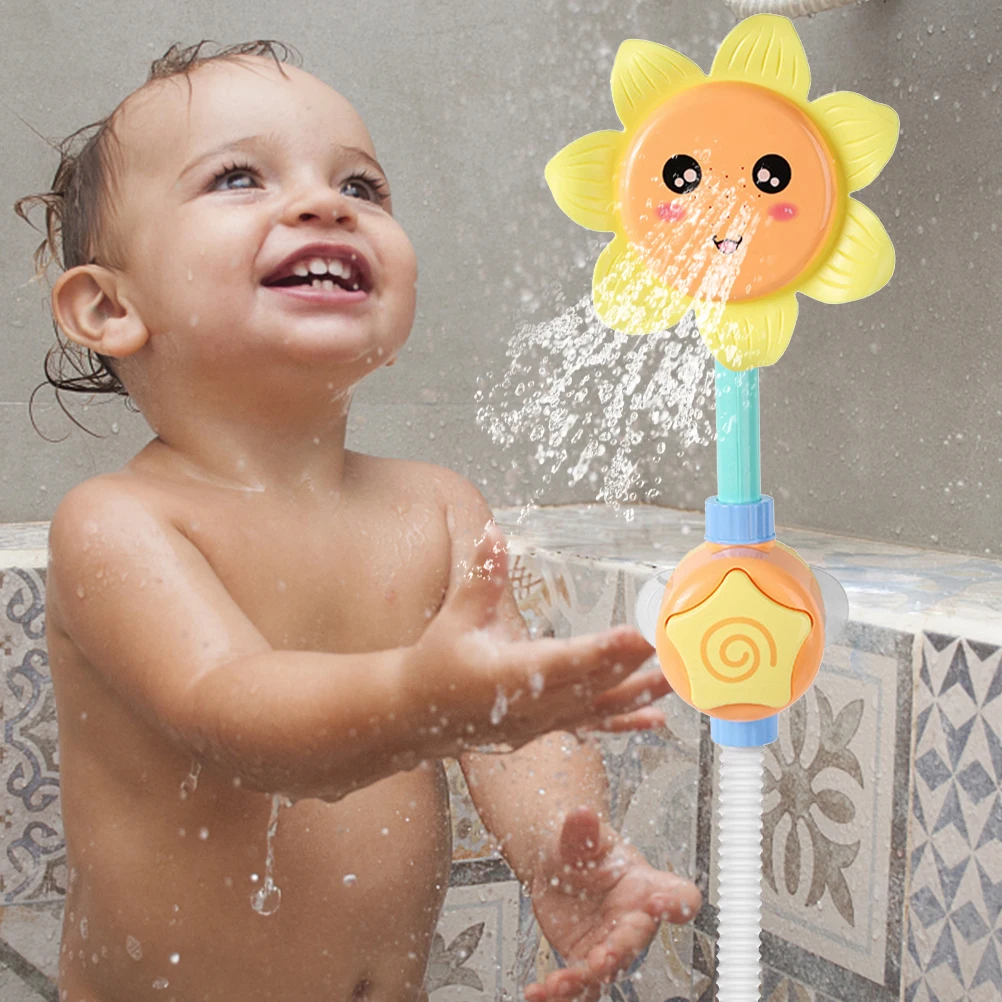 

Baby Bath Sunflower Shower Head Bath Shower Toy Water Sprayer Water Pump Shower Faucet for Children Bathtub Toy