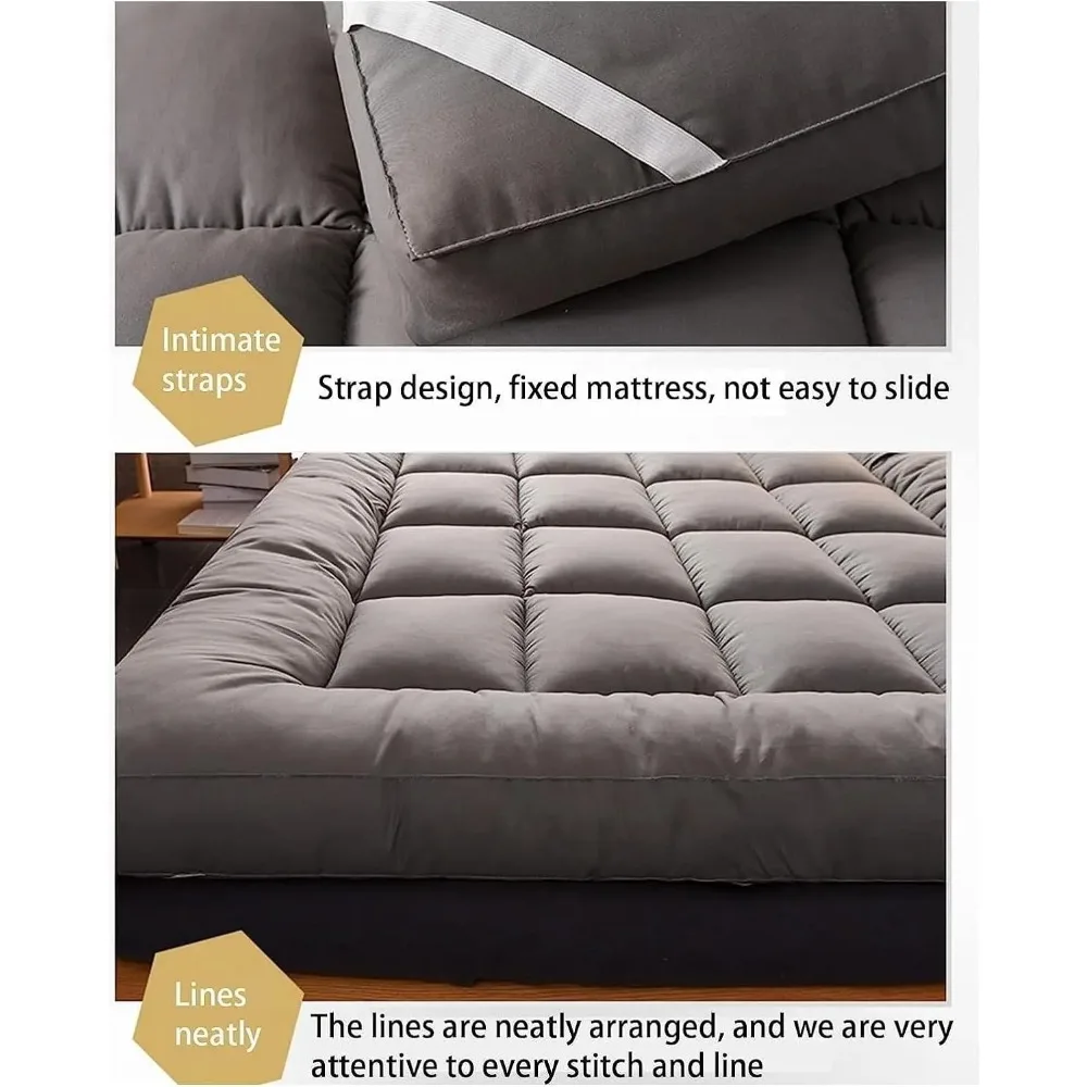 Japanese Futon Mattress Floor Roll Up Folding Soft Toppers Comfortable Tatami Mat Sleeping Pad For Twin Full Queen King Size Bed 4