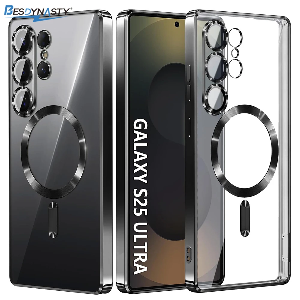Magnetic Clear Soft Case with Luxury Glitter Plating
