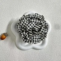 Plaid Fabric Flower Hair clip for women Elegant Ponytail Clip Fashion Girls Hair Accessories - Image 5