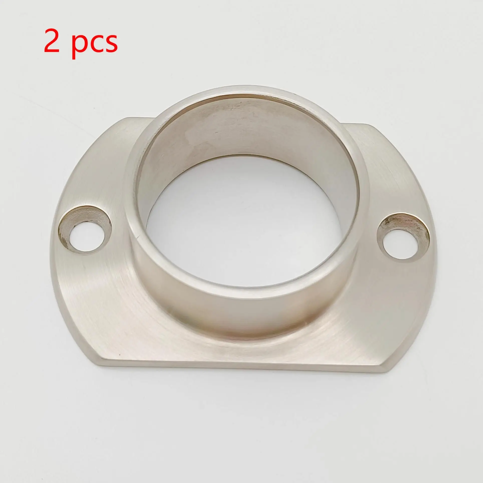 2 PCS 2 Inch Stainless Steel Handrail Flange Oblong Wall or Floor Mounted Satin Polished