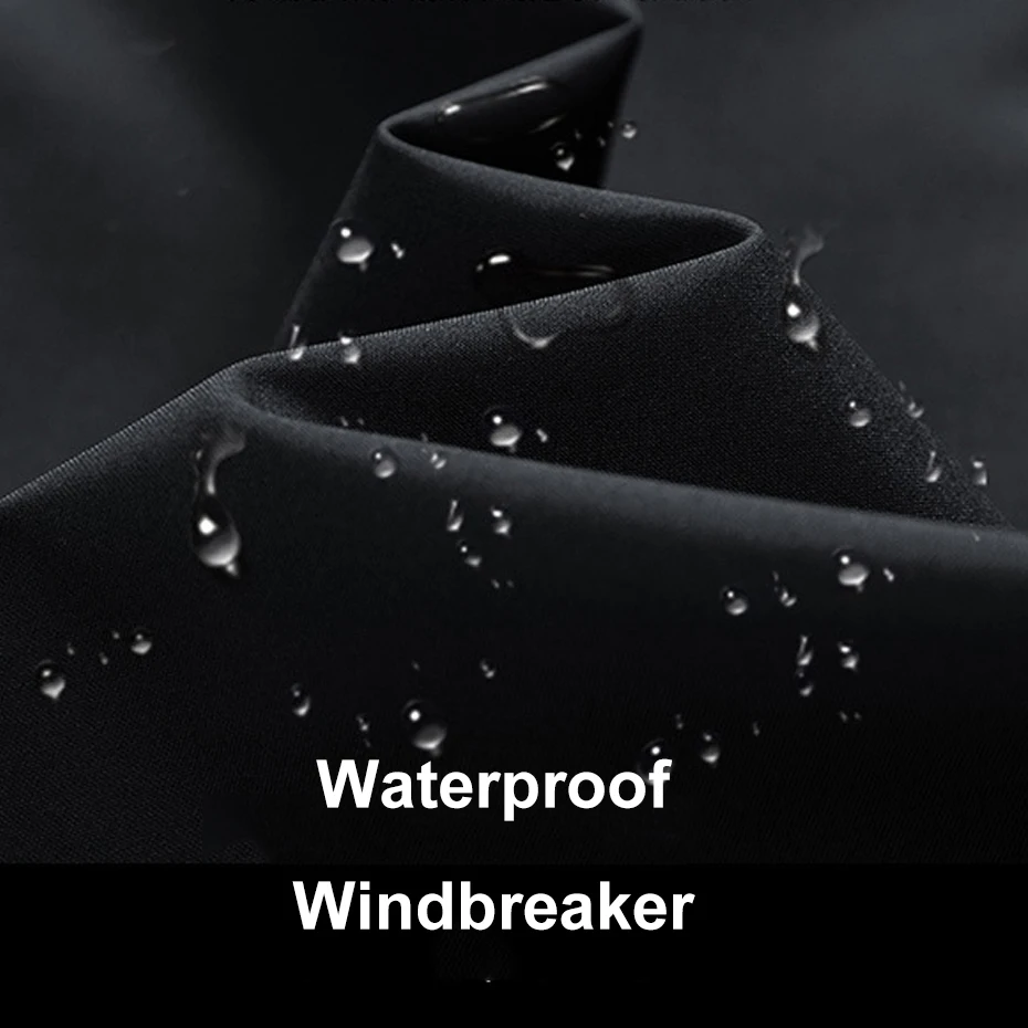 Black Camping Jacket Men Windbreak Coat Plus Size 8XL Fashion Casual Waterproof Jacket Male Solid Color Outerwear Big Size 5