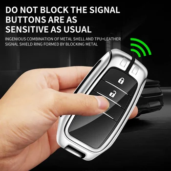 Custodia per chiave a distanza per auto in lega di zinco Shell per Toyota RAV4 Corolla Hilux Fortuner Land Cruiser 200 Camry Sienna Previa Protector - Custodia per chiave a distanza per auto in lega di zinco Shell per Toyota RAV4