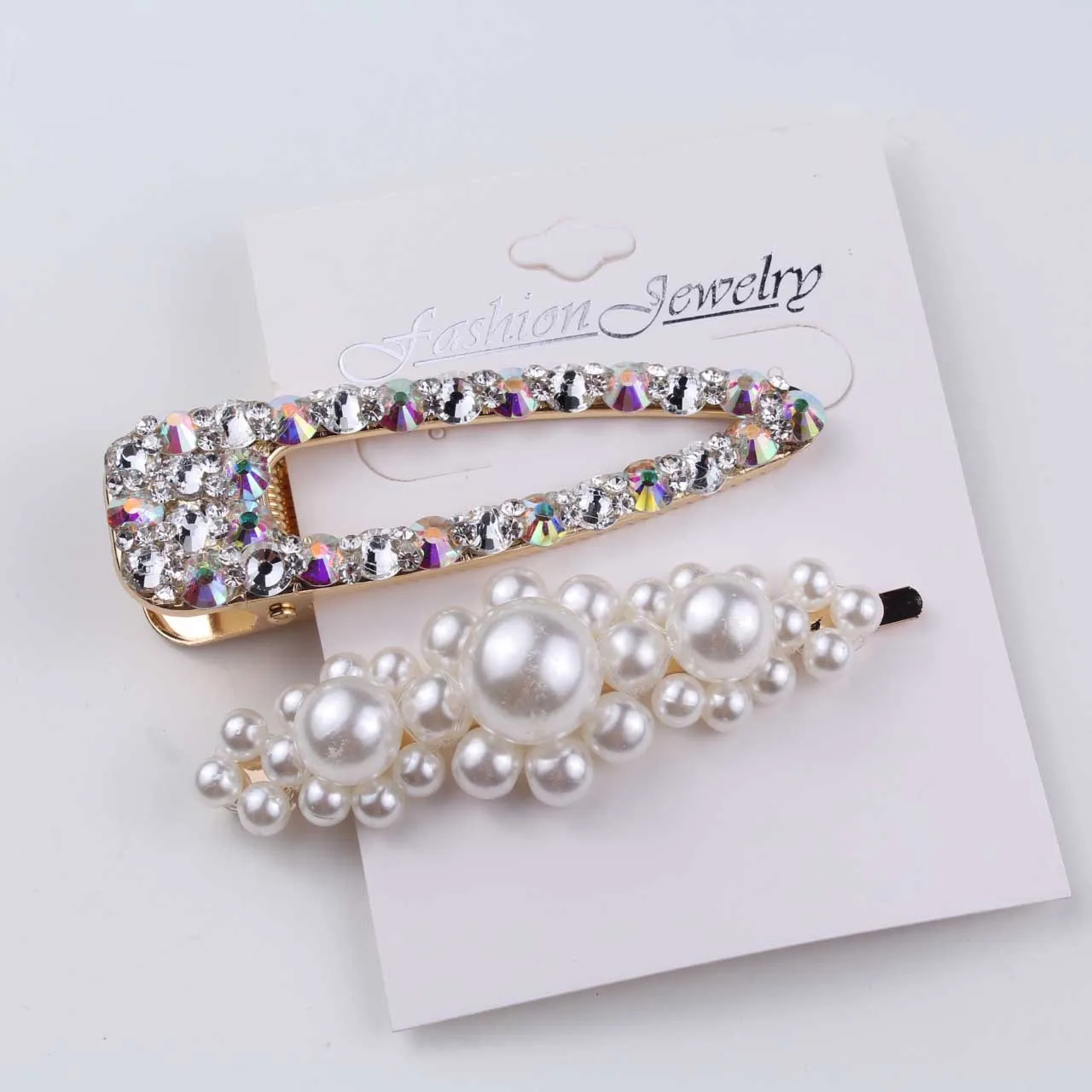 

NEW Fashion 1Set Pearl Rhinestone Hair Clip For Women Geometric Pins Fashion Barrettes Metal Flower Hair Pin Hair Accessories