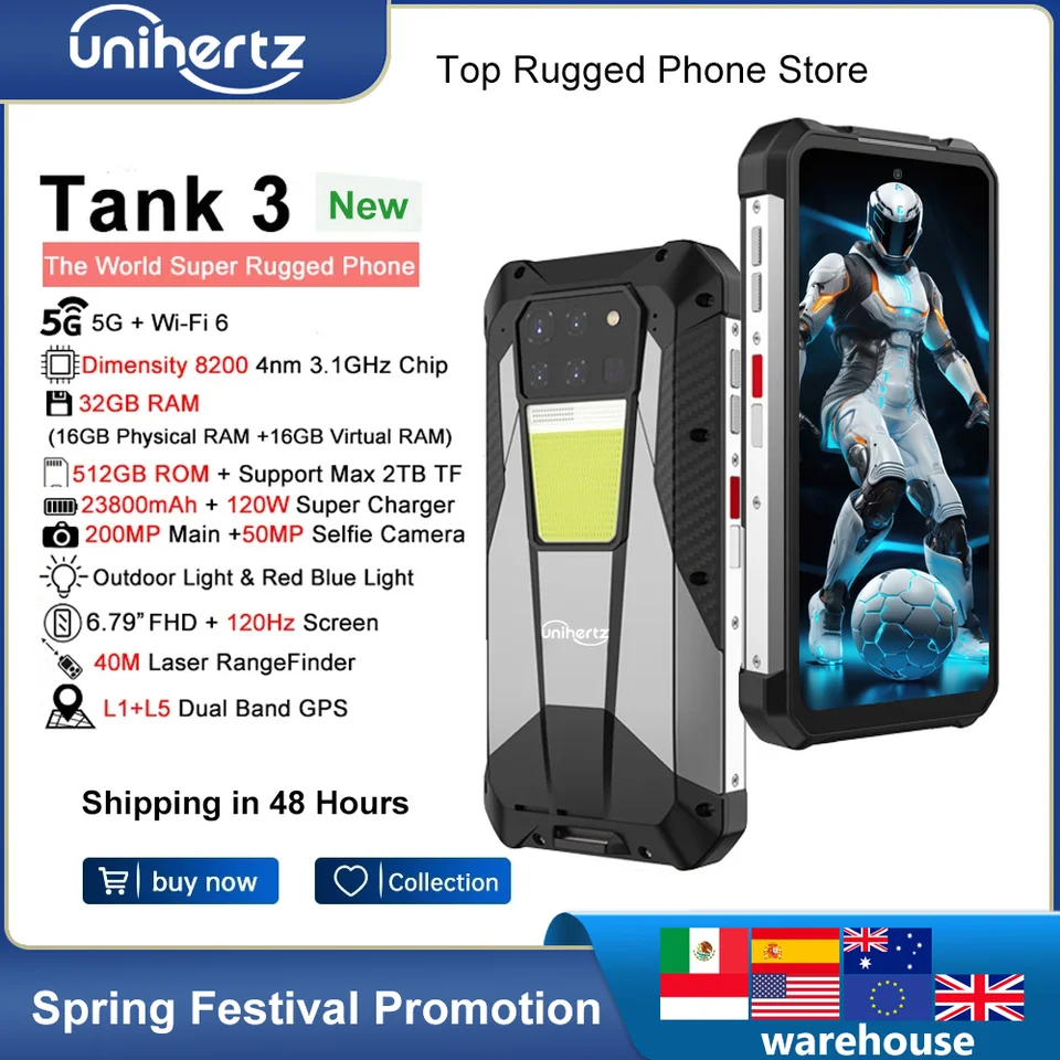 Unihertz Tank 3 5G Rugged Smartphone 6.79 16GB+512GB Laser